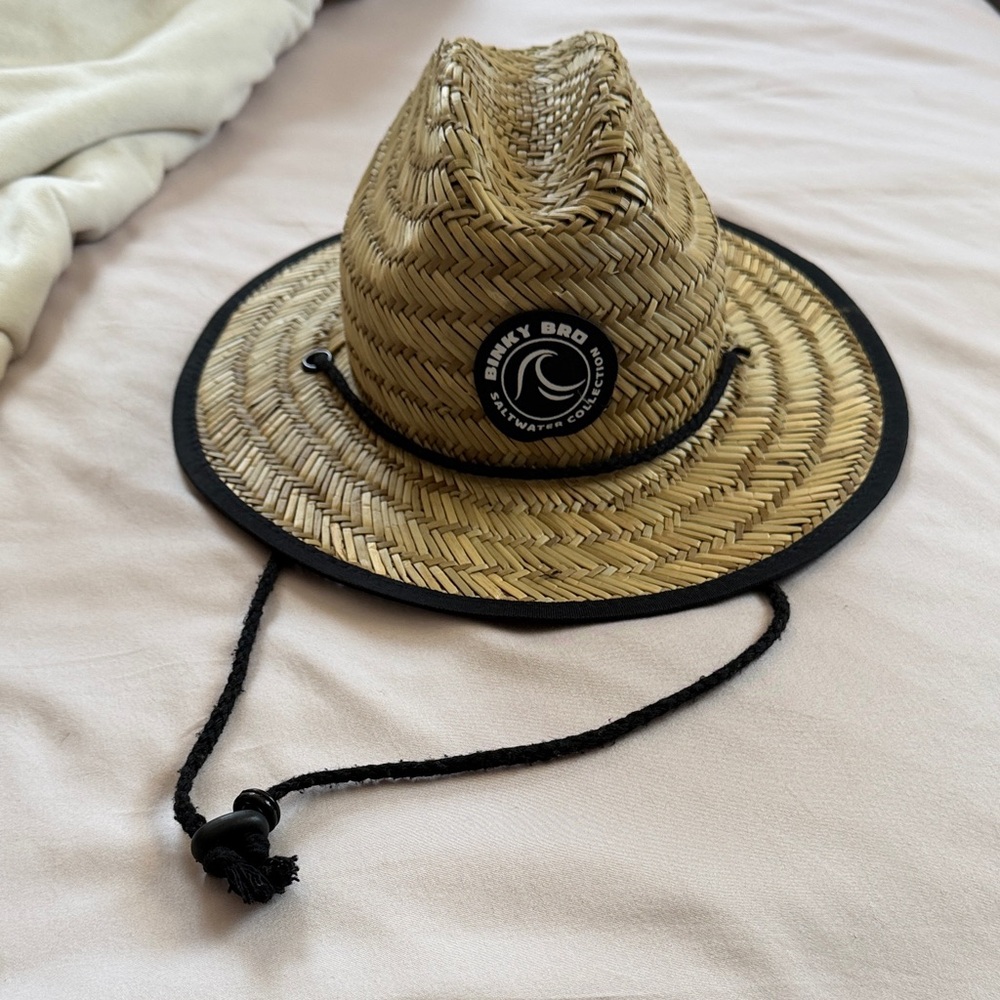 Toddler Straw Hat with Black Trim